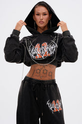 LUCKY ELEVEN CHAIN CROP SWEATSHIRT