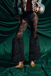 FEELING GOOD LACE LEGGING WITH FUR TRIM