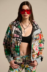 GREEN LIGHT LAYERED GRAPHIC BOMBER