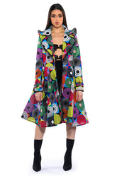 MULTI GEO PRINT TRENCH JACKET