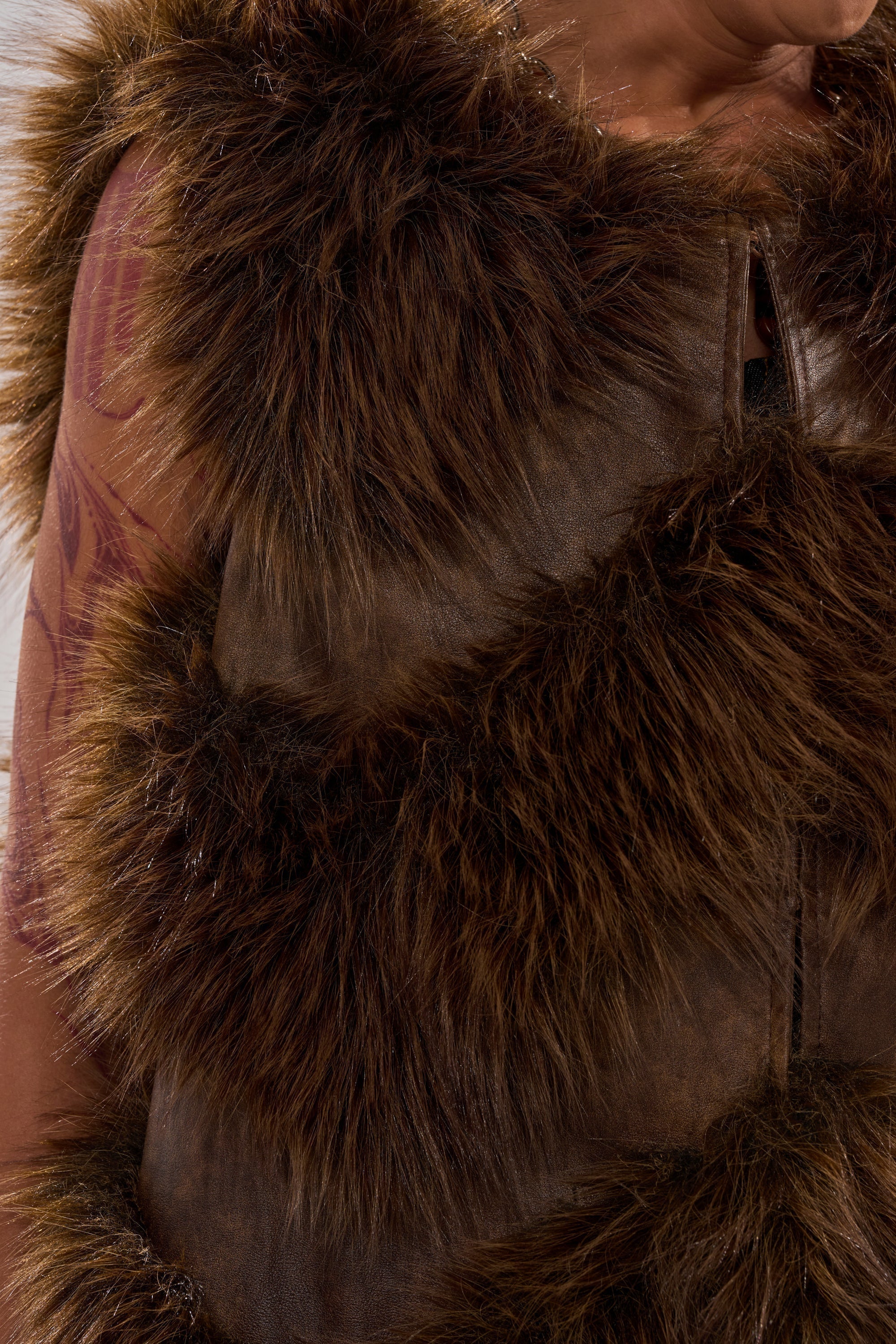 CAN'T BE BOTHERED PANELED FUR VEST