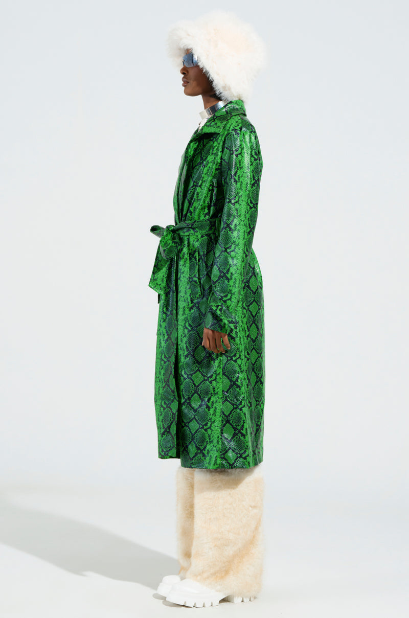 ENVY SNAKE PRINT TRENCH