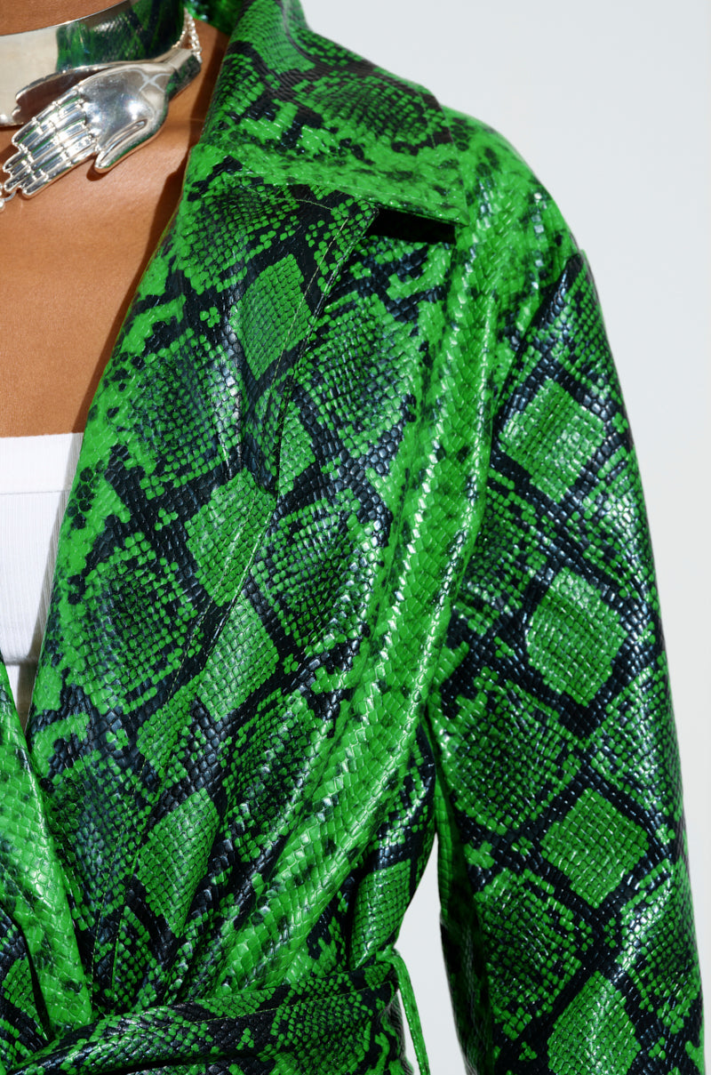 ENVY SNAKE PRINT TRENCH