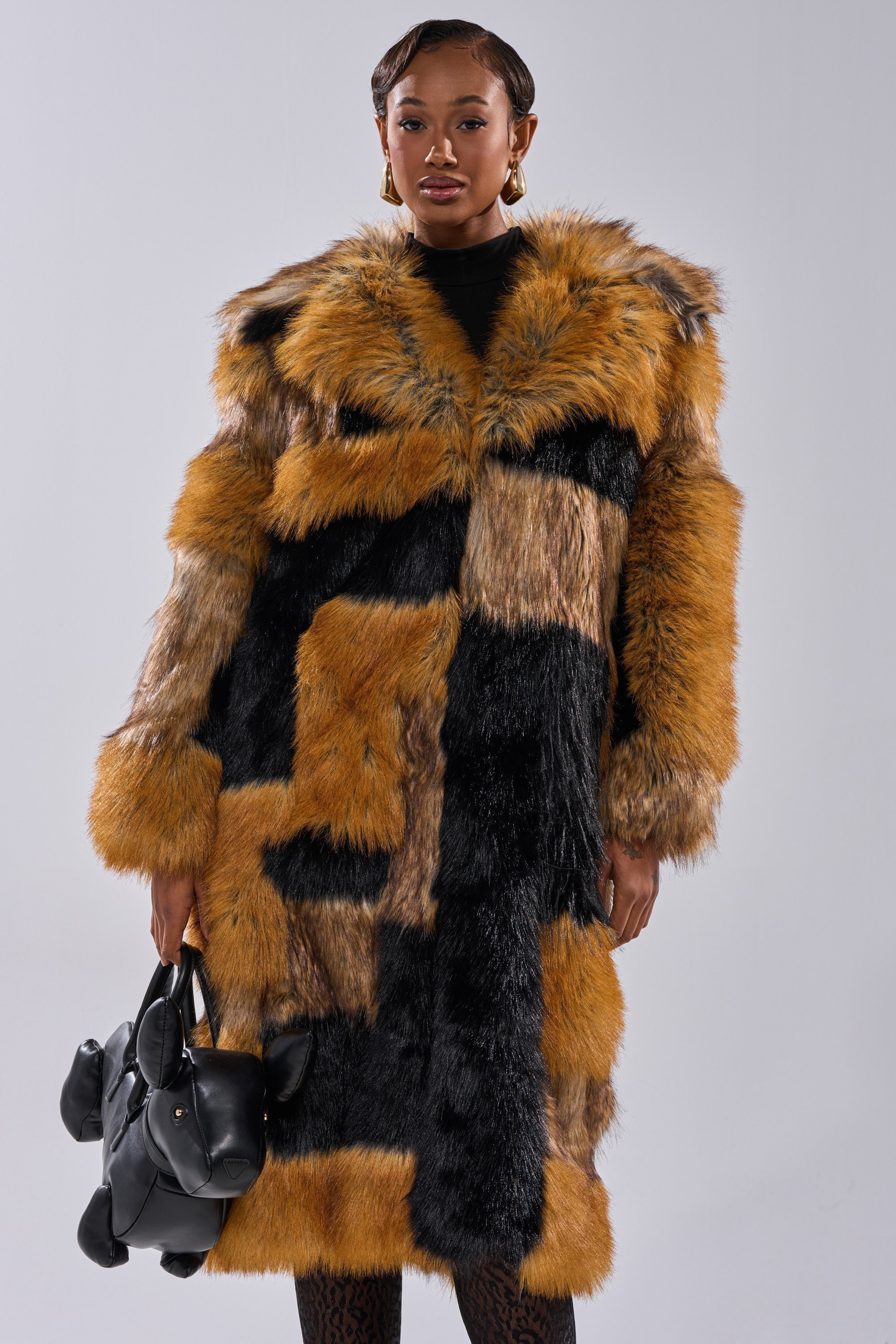 COSMO PATCHWORK FAUX FUR