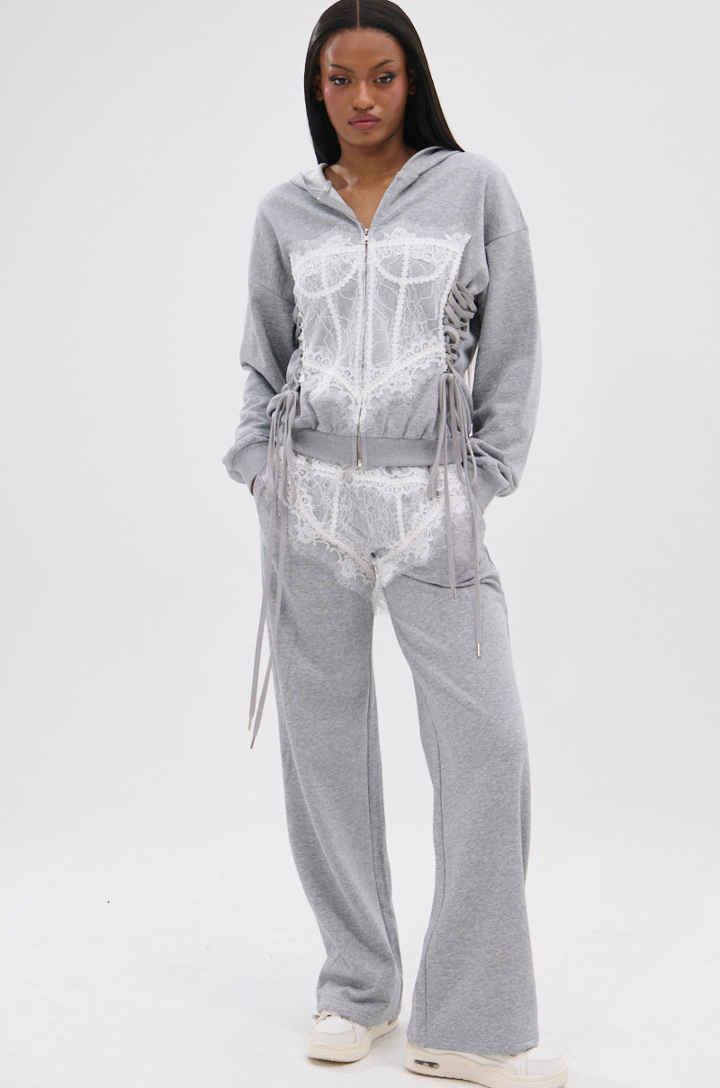 MAYBE NEXT TIME OVERSIZED SWEATSHIRT WITH LACE DETAILS
