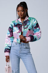 HEART TO HEART SATIN BOMBER