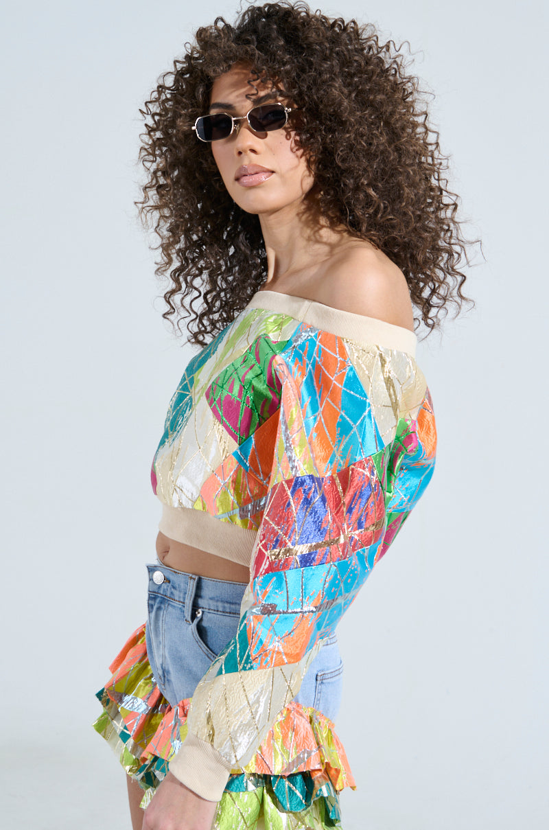 LIFE IS BUT A DREAM OFF THE SHOULDER SWEATSHIRT
