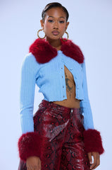 EXTRA IS MY MIDDLE NAME CARDIGAN WITH FUR