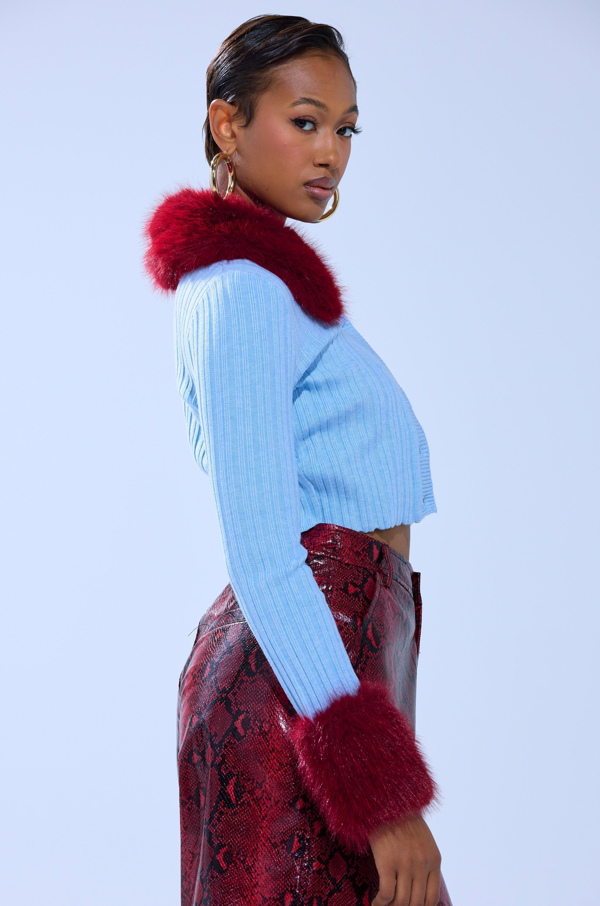 EXTRA IS MY MIDDLE NAME CARDIGAN WITH FUR