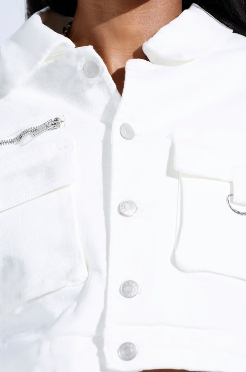 KYLIE CARGO DENIM JACKET