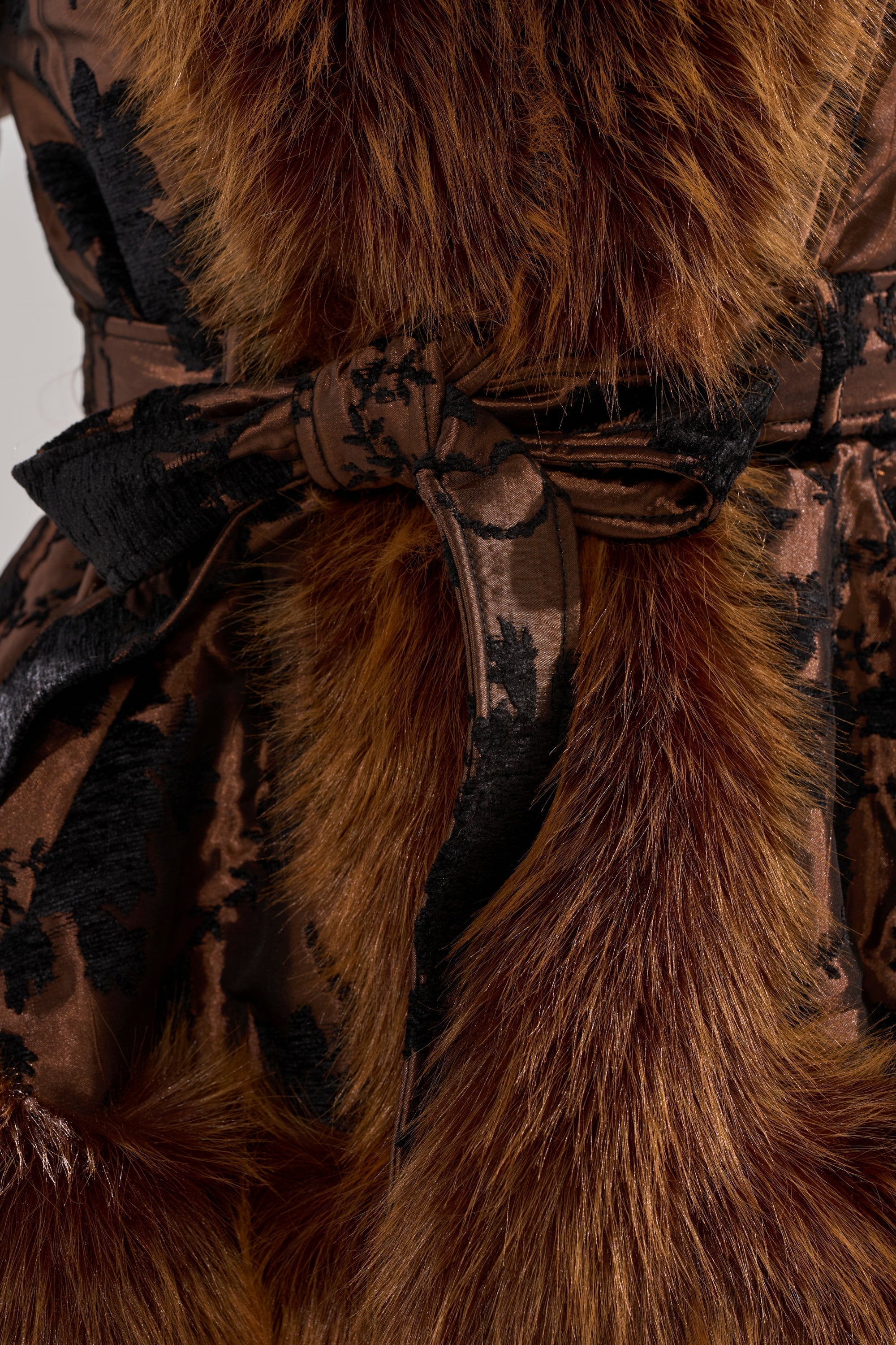 KENZY FUR TRIM MOTO IN JACQUARD