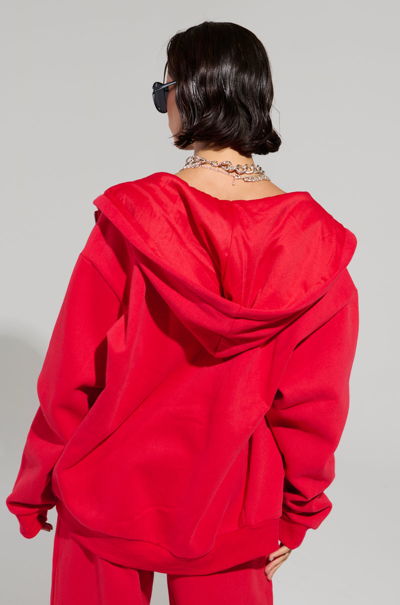 LOVER OVERSIZED ZIP UP SWEATSHIRT