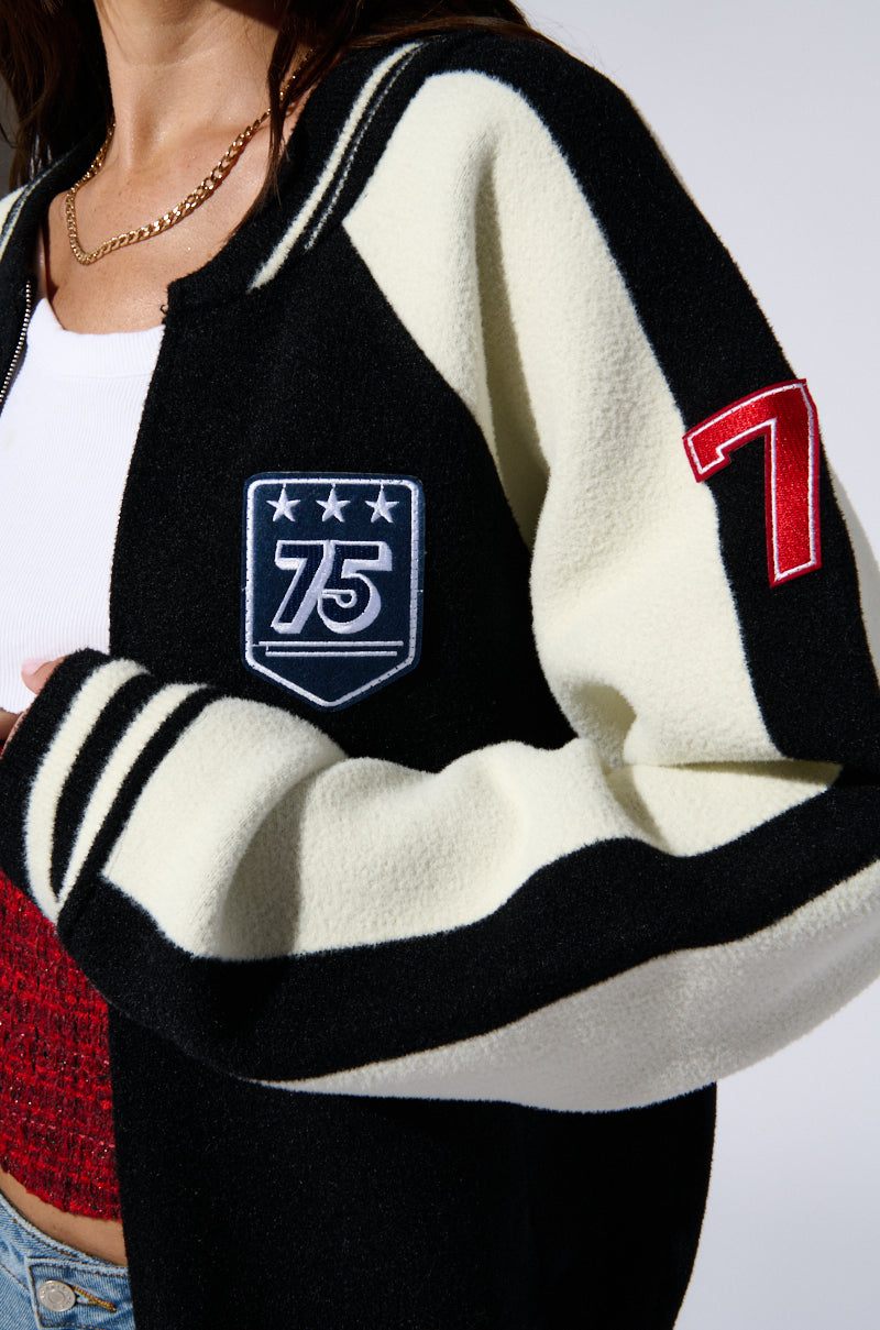 DOWN TIME KNIT BOMBER