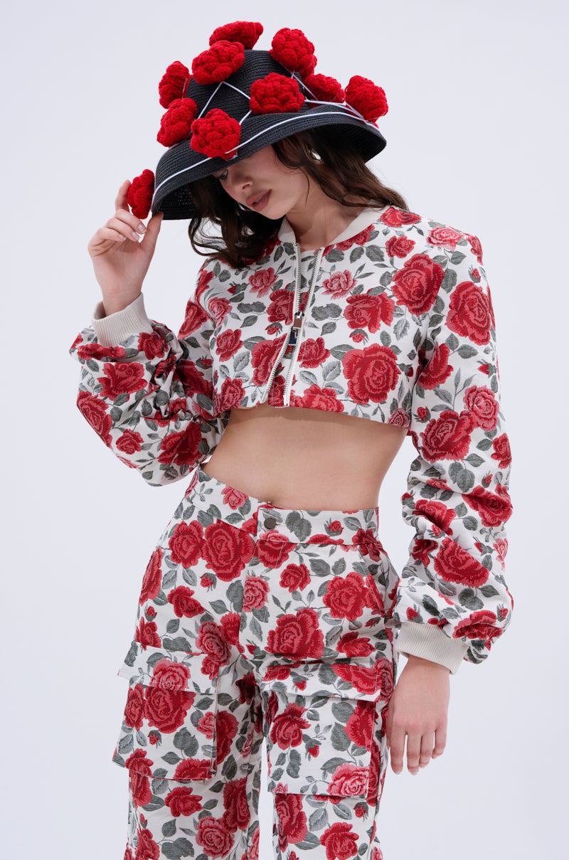 FULL OF ROSES CROPPED BOMBER