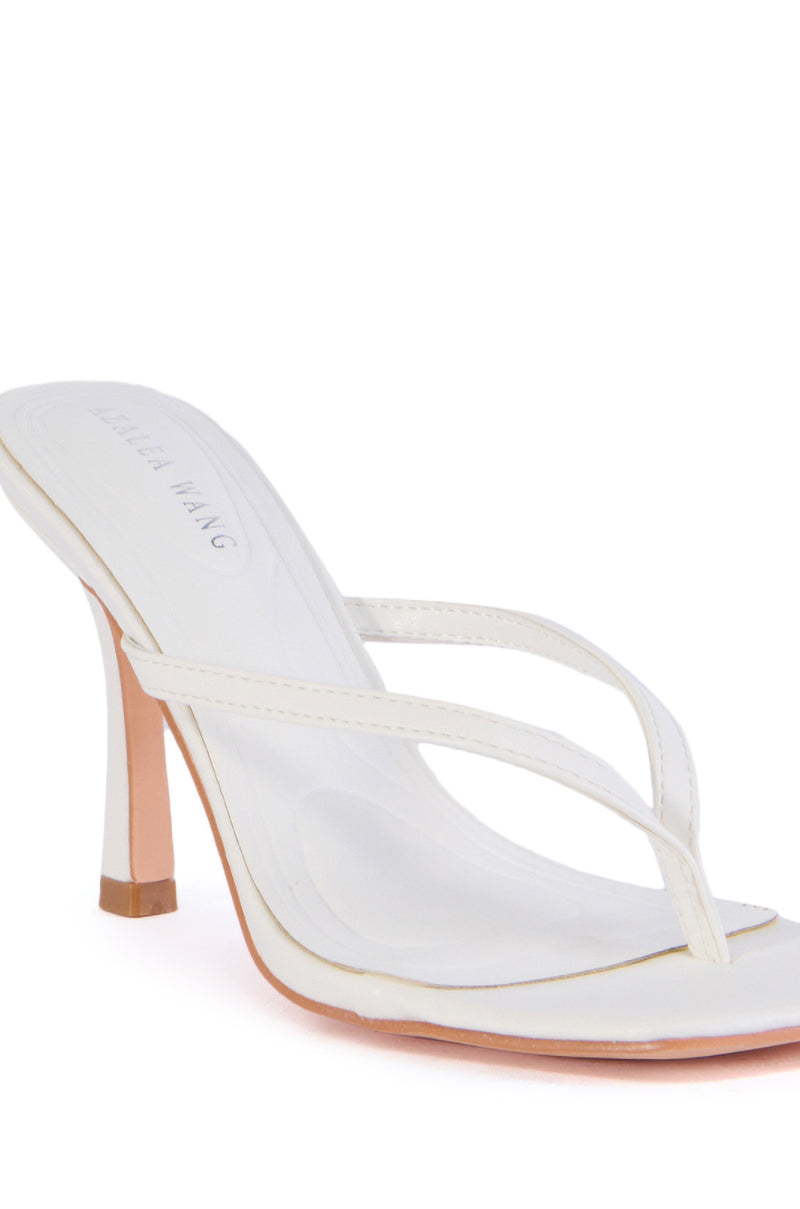 AZALEA WANG RODOLFO WHITE THONG TOE STILETTO SANDAL