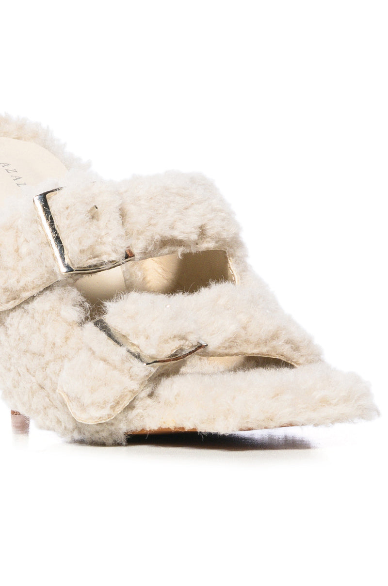 AZALEA WANG SHANA NUDE FUZZY PUMP