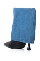 AZALEA WANG SOLO FOLD OVER DENIM BOOTIE IN BLUE