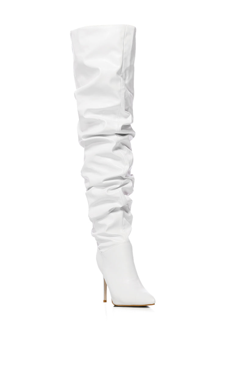 AZALEA WANG TORVI WHITE RUCHED BOOT