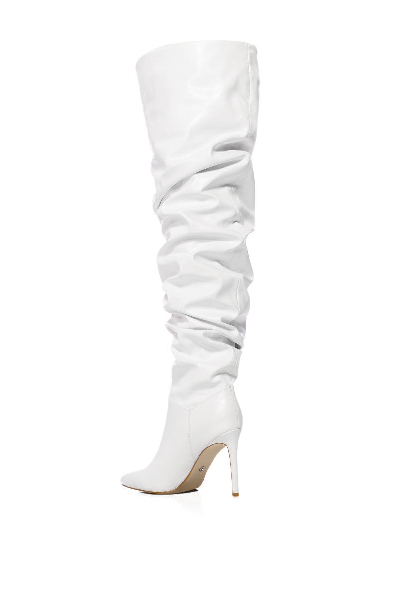 AZALEA WANG TORVI WHITE RUCHED BOOT