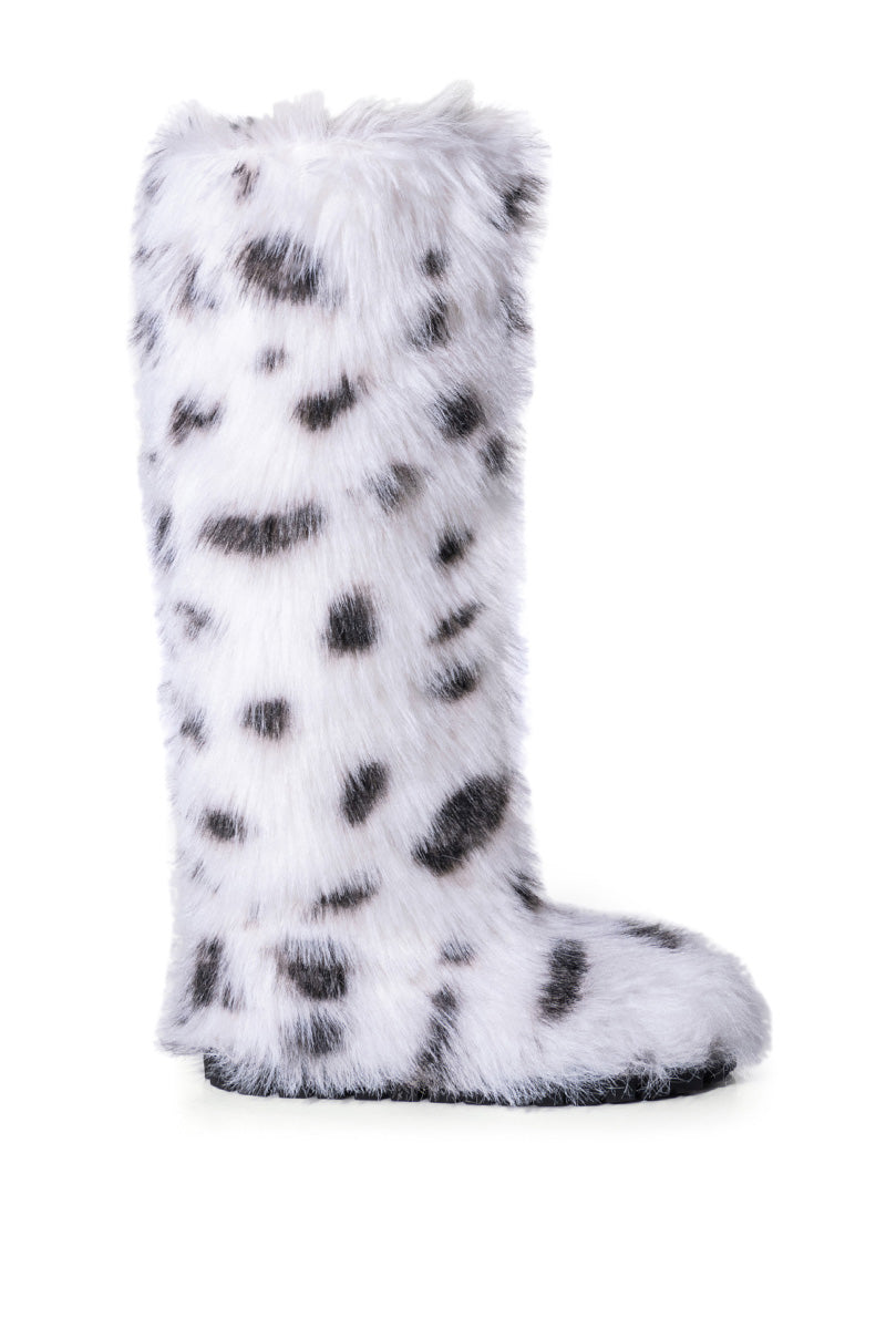 AZALEA WANG TUNDRA FURRY OVER THE KNEE BOOTS IN MULTI