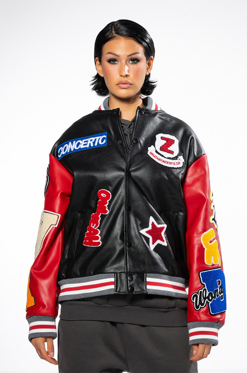 BASE PATCH WORK VARSITY BOMBER