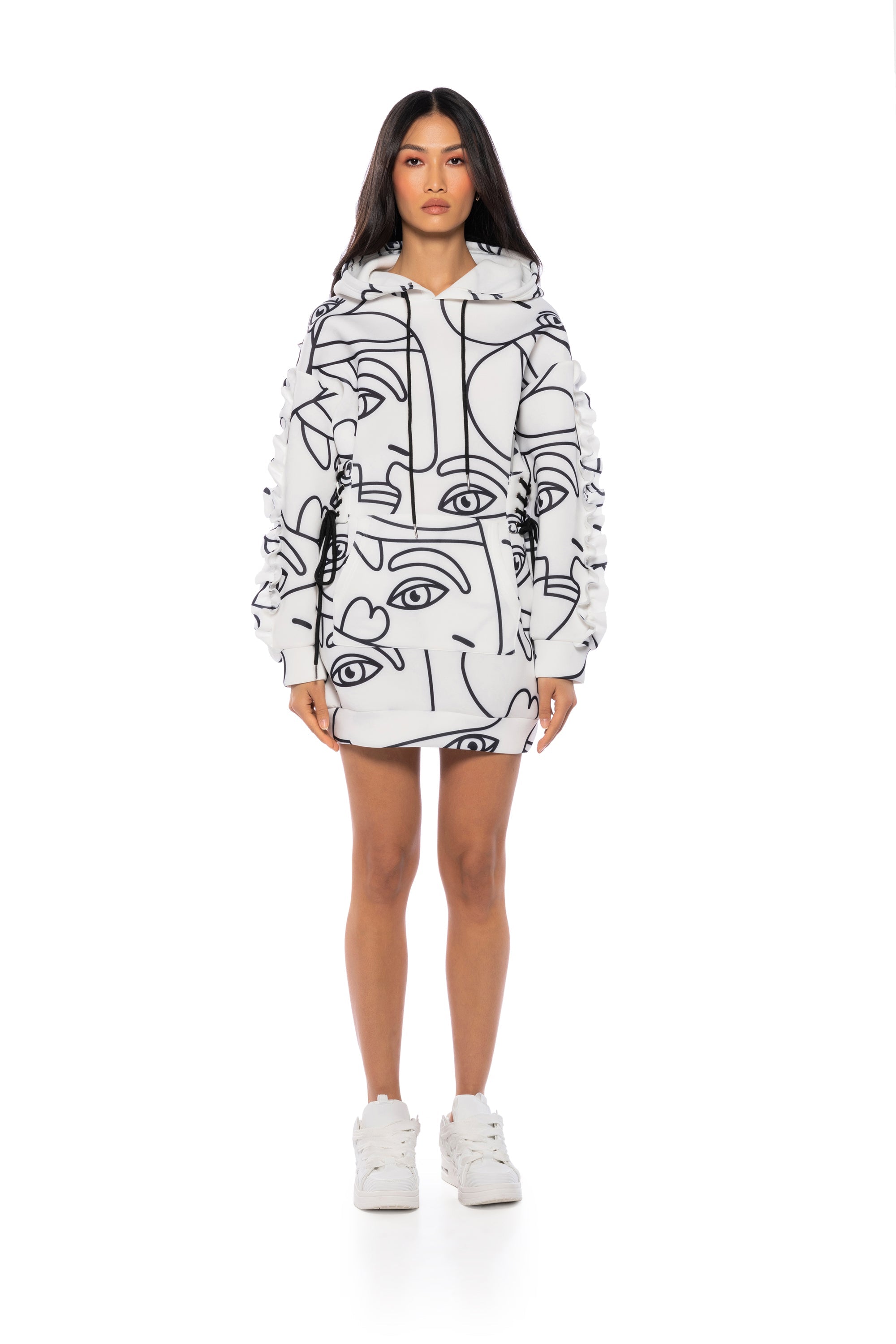 BROOKLYN ABSTRACT SCUBA SWEATSHIRT DRESS