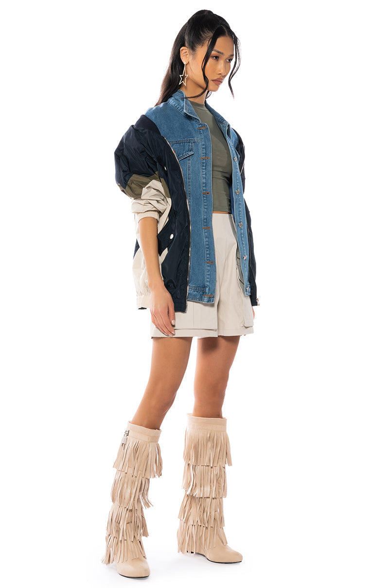 COOLER THAN COOL MIXED MEDIA BOMBER