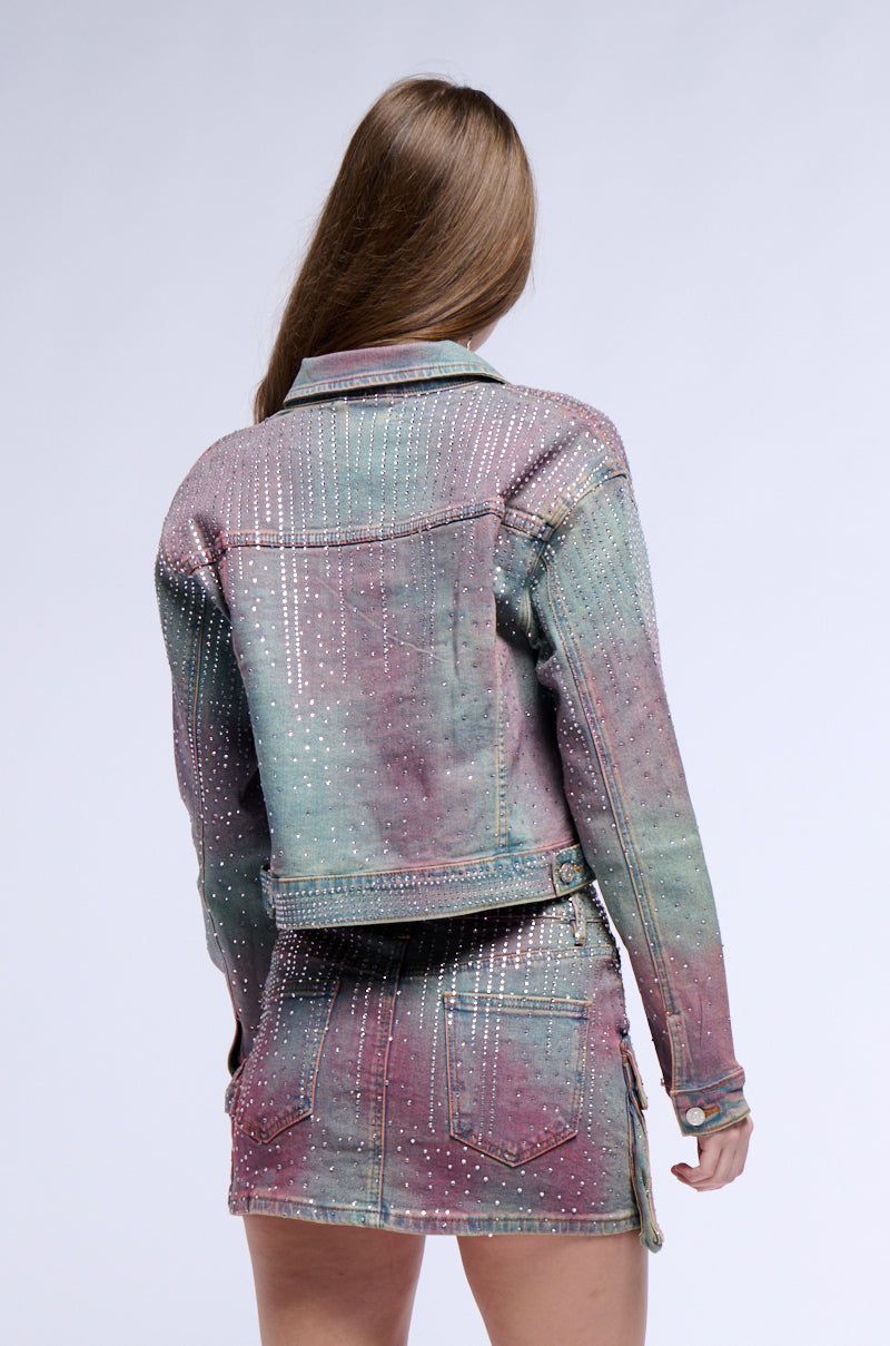 DOLL RHINESTONE DENIM JACKET