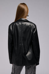 EVERYDAY CASUAL FAUX LEATHER BLAZER
