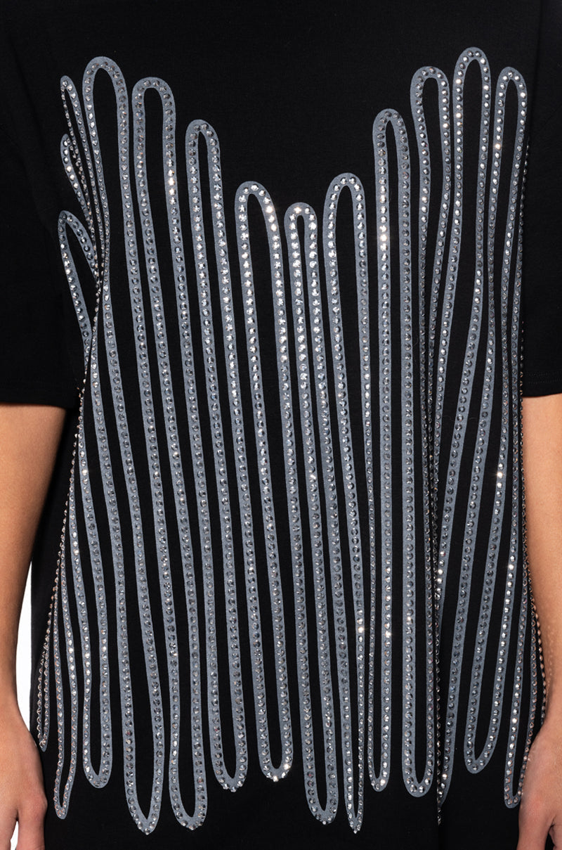 FIGHT THE FEELING EMBELLISHED GRAPHIC T SHIRT