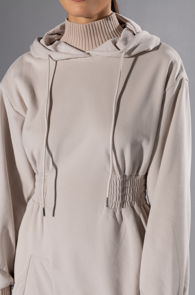 FOREVER YOUNG HOODED MINI DRESS