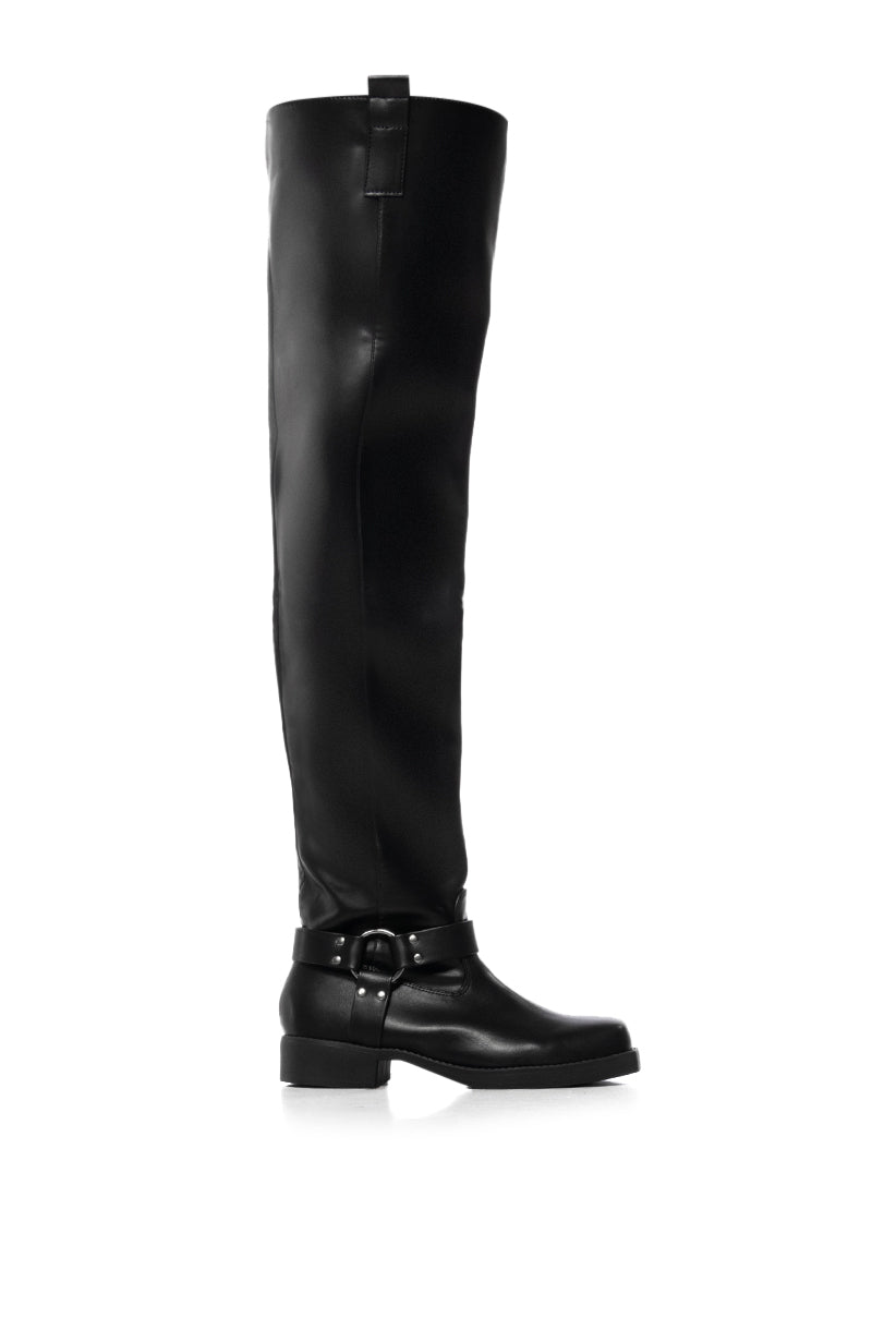 FREE RIDER THIGH HIGH RIDING BOOT IN BLACK