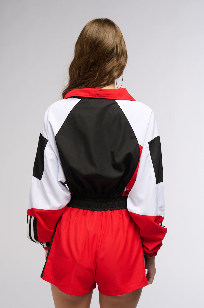 GAME TIME HALF ZIP CROP SWEATSHIRT