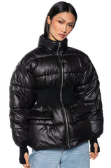 GEORGETOWN PUFFER COAT WITH RIB WAIST