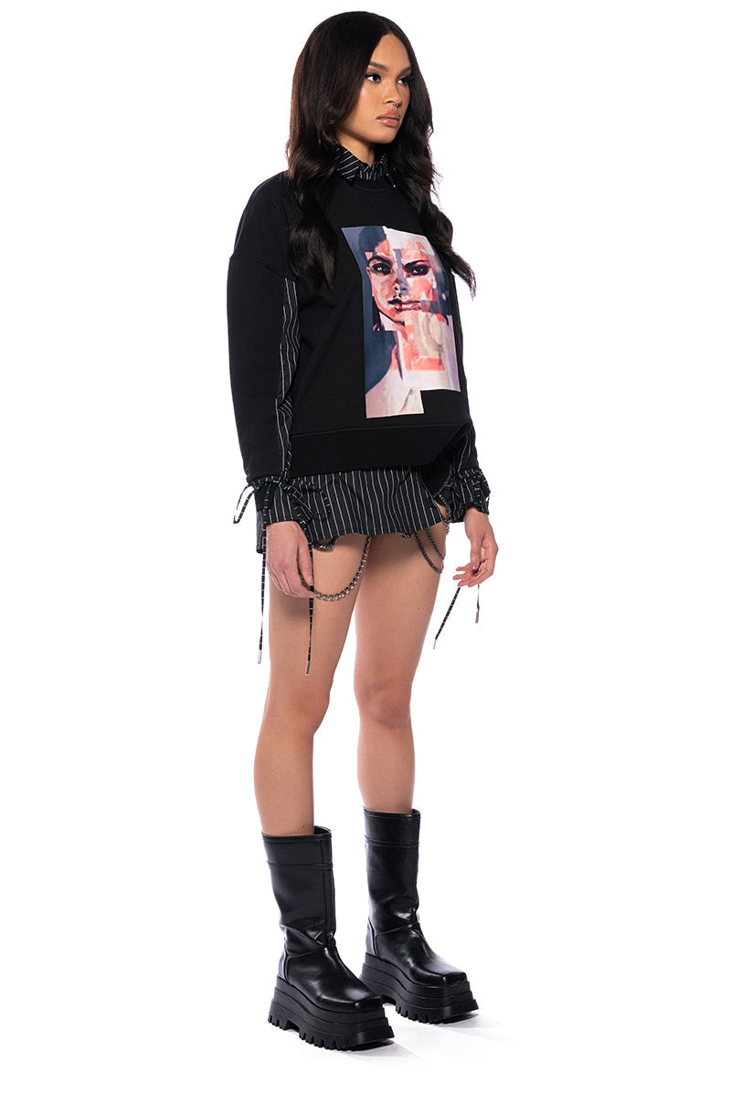 GOT THAT EDGE LAYERED SWEATSHIRT