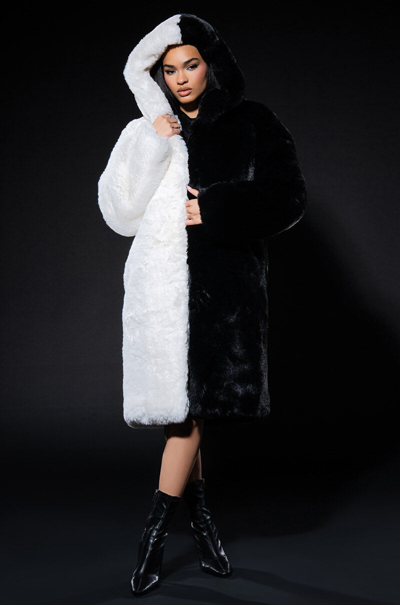 HALF HALF BDUBS FAUX FUR COAT