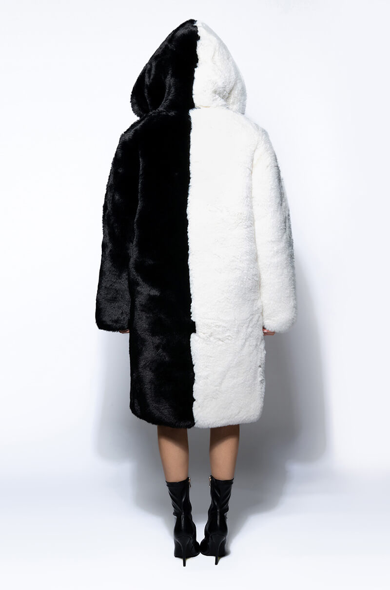 HALF HALF BDUBS FAUX FUR COAT