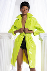 HEARTS ON FIRE NEON CROC TRENCH JACKET