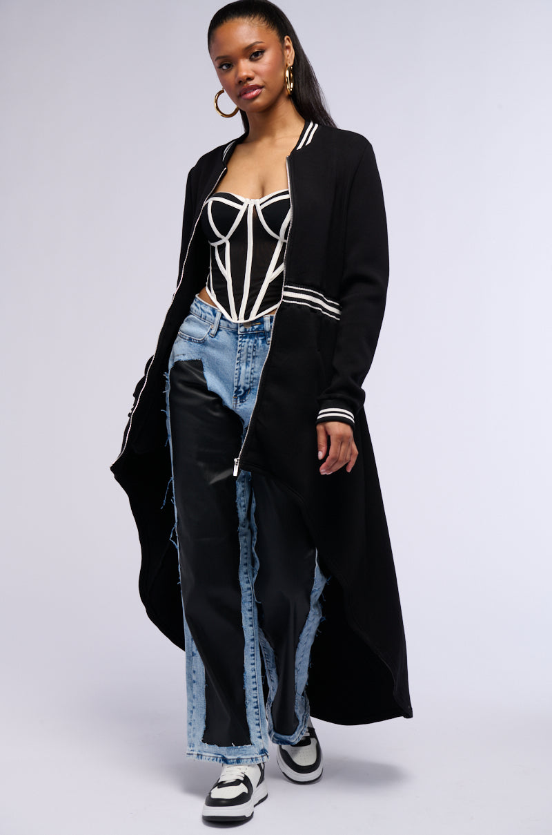 KEEP IT MOVING SCUBA TRENCH IN BLACK