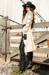 BEIGE PLEATHER TRENCH COAT WITH STUDS