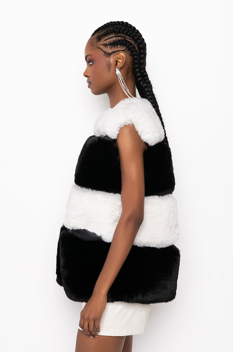 MAMA FAUX FUR PANEL VEST