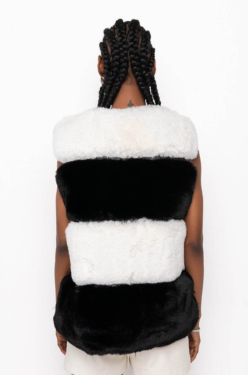 MAMA FAUX FUR PANEL VEST