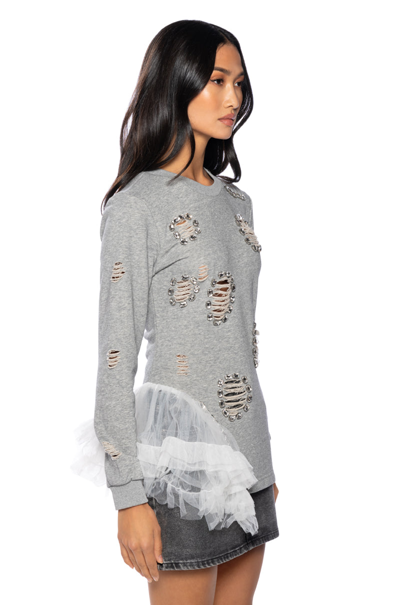 MARIELLA EMBELLISHED SWEATSHIRT