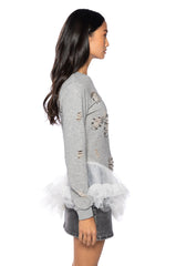 MARIELLA EMBELLISHED SWEATSHIRT