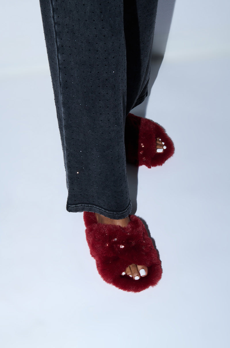 AZALEA WANG MELONIE BURGUNDY SANDAL