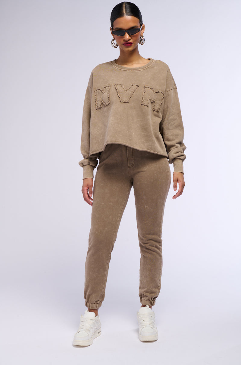 NEVER MIND BABE MINERAL WASH JOGGER PANT